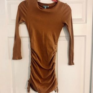 Caramel Fitted Tie Dress